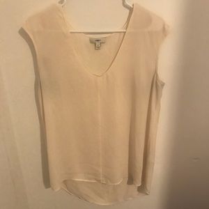 J Crew Flowy High Low Cream Blouse